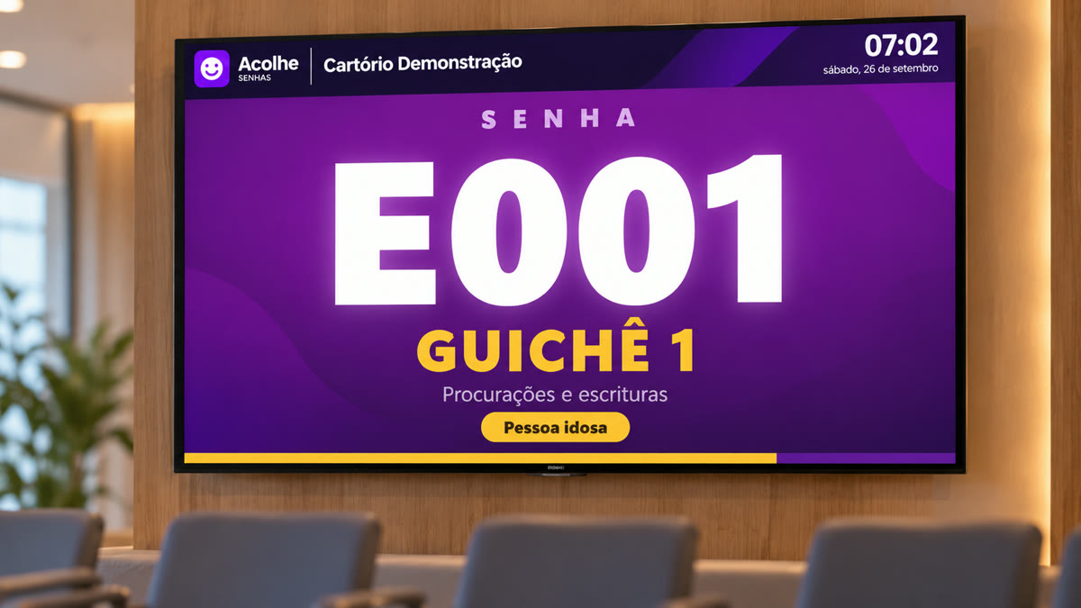 Recebe, entende e chama a senha certa — só de ouvir o que a pessoa precisa.